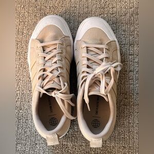 Tan Canvas Platform Adidas sneakers
